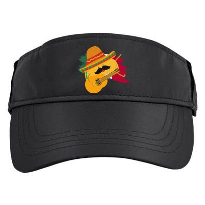 Cinco De Mayo Taco Fiesta Mexico Flag Adult Drive Performance Visor