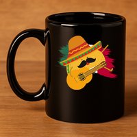 Cinco De Mayo Taco Fiesta Mexico Flag 11oz C Handle Ceramic Mug