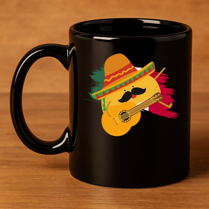 Cinco De Mayo Taco Fiesta Mexico Flag 11oz C Handle Ceramic Mug