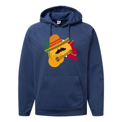 Cinco De Mayo Taco Fiesta Mexico Flag Performance Fleece Hoodie