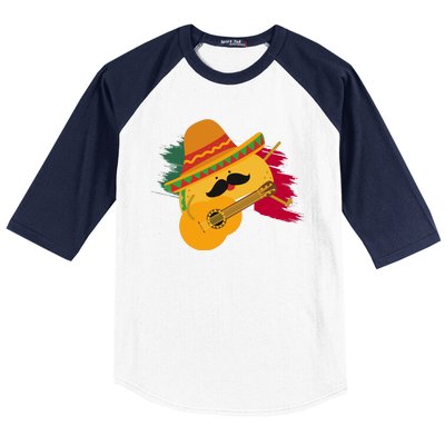 Cinco De Mayo Taco Fiesta Mexico Flag Baseball Sleeve Shirt