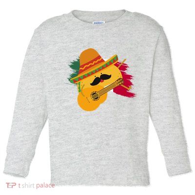 Cinco De Mayo Taco Fiesta Mexico Flag Toddler Long Sleeve Shirt