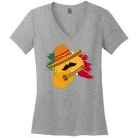 Cinco De Mayo Taco Fiesta Mexico Flag Women's V-Neck T-Shirt