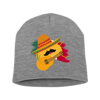 Cinco De Mayo Taco Fiesta Mexico Flag Short Acrylic Beanie