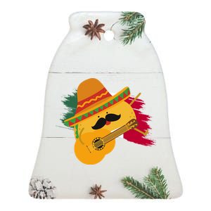 Cinco De Mayo Taco Fiesta Mexico Flag Ceramic Bell Ornament