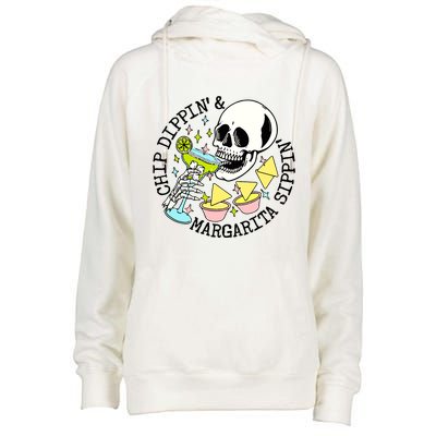 Chip Dippin Margarita Sippin Womens Funnel Neck Pullover Hood
