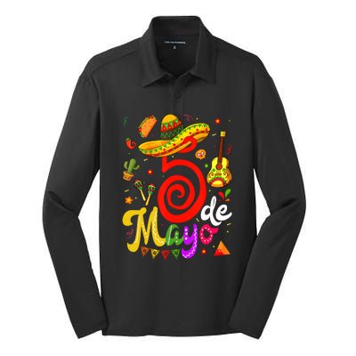 Cinco De Mayo Fiesta Surprise Camisa 5 De Mayo Viva Mexico Silk Touch Performance Long Sleeve Polo