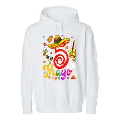 Cinco De Mayo Fiesta Surprise Camisa 5 De Mayo Viva Mexico Garment-Dyed Fleece Hoodie