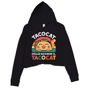 Cinco De Mayo Taco Cat Spelled Backwards Tacocat Crop Fleece Hoodie