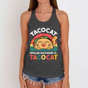 Cinco De Mayo Taco Cat Spelled Backwards Tacocat Women's Knotted Racerback Tank