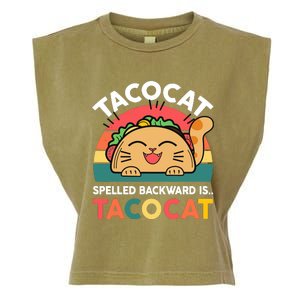 Cinco De Mayo Taco Cat Spelled Backwards Tacocat Garment-Dyed Women's Muscle Tee