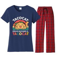 Cinco De Mayo Taco Cat Spelled Backwards Tacocat Women's Flannel Pajama Set