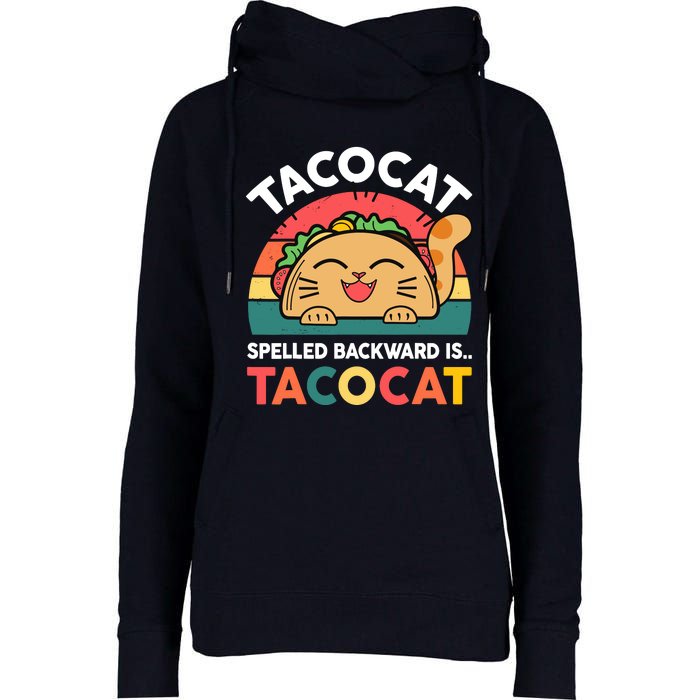 Cinco De Mayo Taco Cat Spelled Backwards Tacocat Womens Funnel Neck Pullover Hood