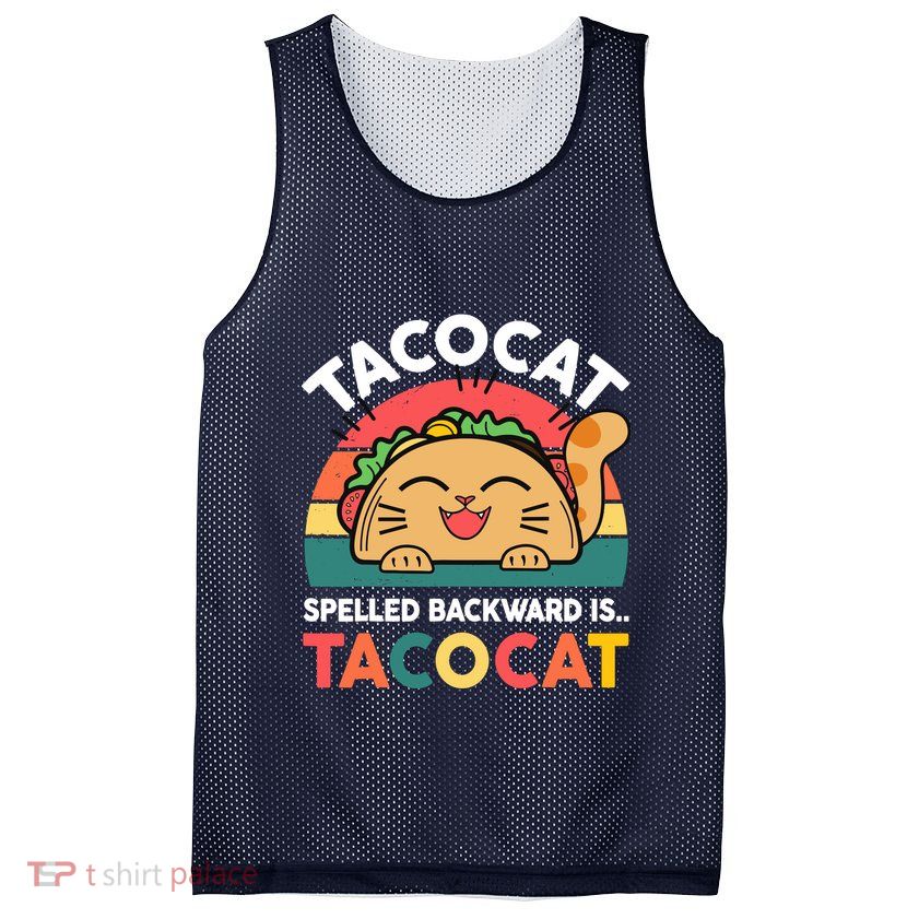 Cinco De Mayo Taco Cat Spelled Backwards Tacocat Mesh Reversible Basketball Jersey Tank