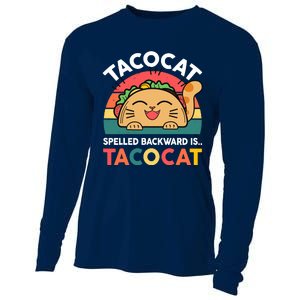 Cinco De Mayo Taco Cat Spelled Backwards Tacocat Cooling Performance Long Sleeve Crew