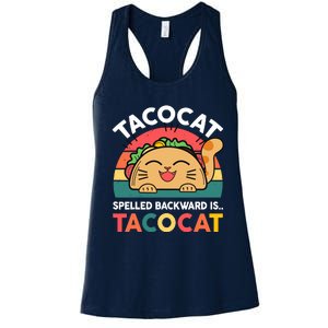 Cinco De Mayo Taco Cat Spelled Backwards Tacocat Women's Racerback Tank