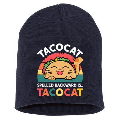 Cinco De Mayo Taco Cat Spelled Backwards Tacocat Short Acrylic Beanie