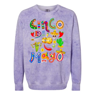 Cinco De Mayo 5 De Mayo Mexican Fiesta Colorblast Crewneck Sweatshirt