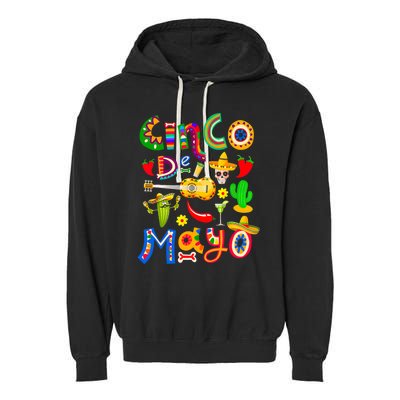 Cinco De Mayo 5 De Mayo Mexican Fiesta Garment-Dyed Fleece Hoodie