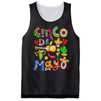 Cinco De Mayo 5 De Mayo Mexican Fiesta Mesh Reversible Basketball Jersey Tank