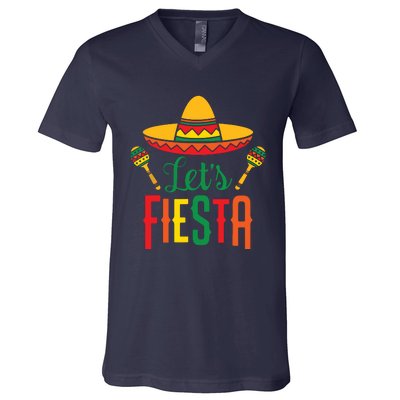 Cinco De Mayo Lets Fiesta Squad 5 De Mayo Mexican Fiesta V-Neck T-Shirt