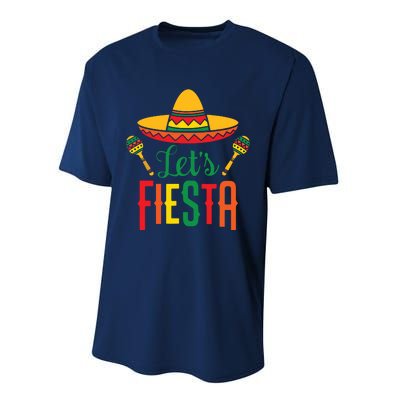 Cinco De Mayo Lets Fiesta Squad 5 De Mayo Mexican Fiesta Performance Sprint T-Shirt