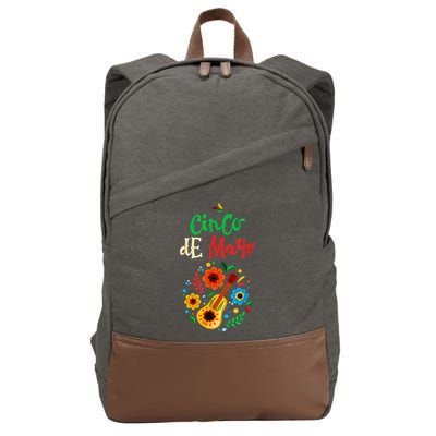Cinco De Mayo Lets Fiesta Squad 5 De Mayo Mexican Fiesta Cotton Canvas Backpack