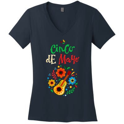 Cinco De Mayo Lets Fiesta Squad 5 De Mayo Mexican Fiesta Women's V-Neck T-Shirt