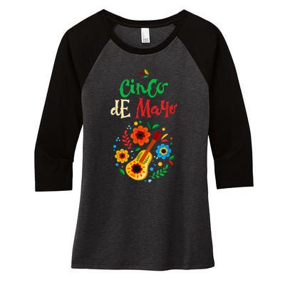 Cinco De Mayo Lets Fiesta Squad 5 De Mayo Mexican Fiesta Women's Tri-Blend 3/4-Sleeve Raglan Shirt