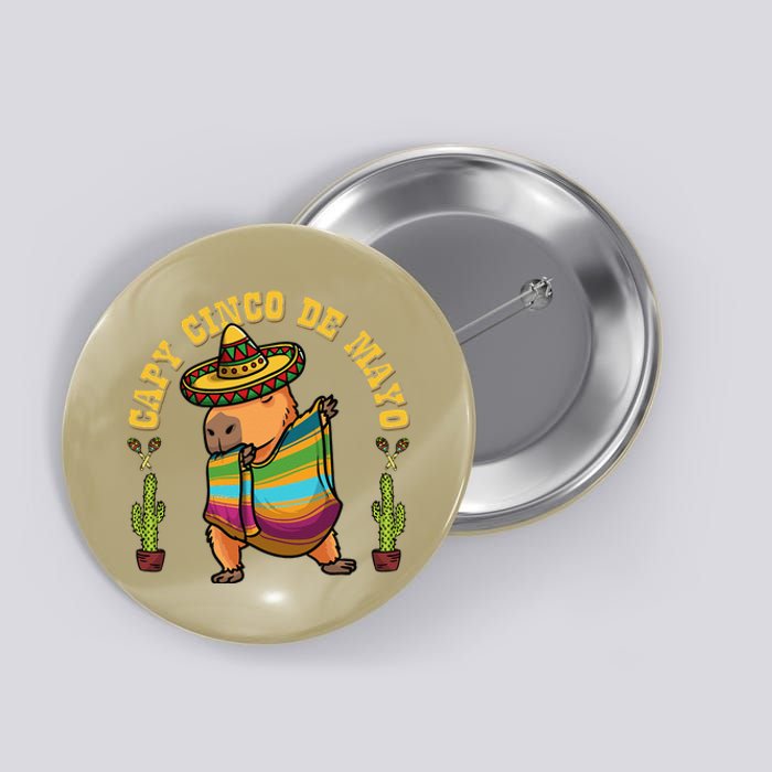 Cinco De Mayo Capybaras Mexican Capybara Women Button