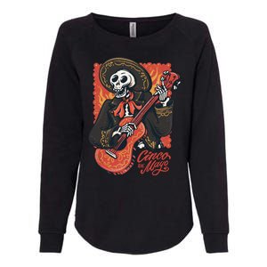 Cinco De Mayo Skeleton Guitar Womens California Wash Sweatshirt