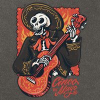 Cinco De Mayo Skeleton Guitar Cotton Canvas Backpack