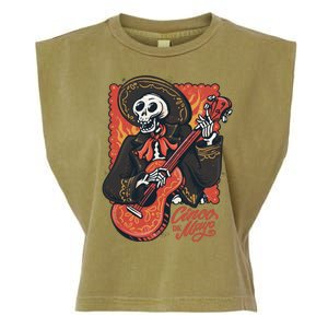 Cinco De Mayo Skeleton Guitar Garment-Dyed Women's Muscle Tee