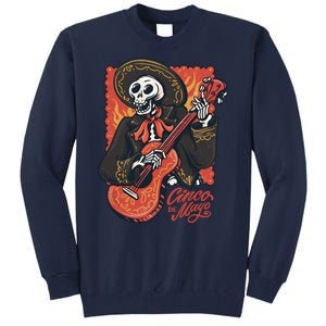 Cinco De Mayo Skeleton Guitar Tall Sweatshirt