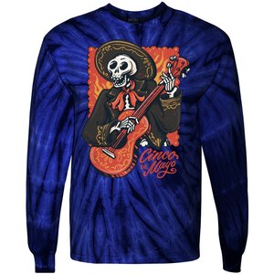 Cinco De Mayo Skeleton Guitar Tie-Dye Long Sleeve Shirt