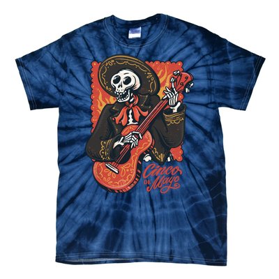 Cinco De Mayo Skeleton Guitar Tie-Dye T-Shirt