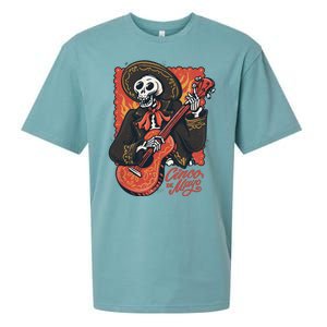 Cinco De Mayo Skeleton Guitar Sueded Cloud Jersey T-Shirt