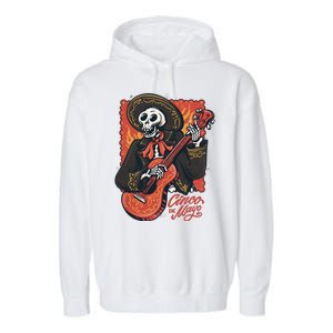 Cinco De Mayo Skeleton Guitar Garment-Dyed Fleece Hoodie