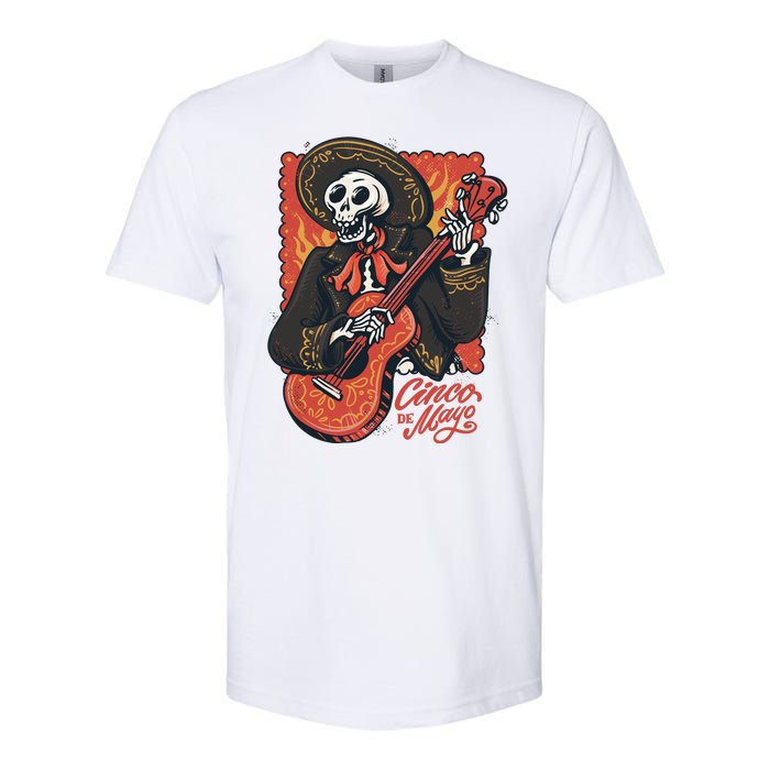 Cinco De Mayo Skeleton Guitar Softstyle CVC T-Shirt