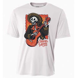 Cinco De Mayo Skeleton Guitar Cooling Performance Crew T-Shirt