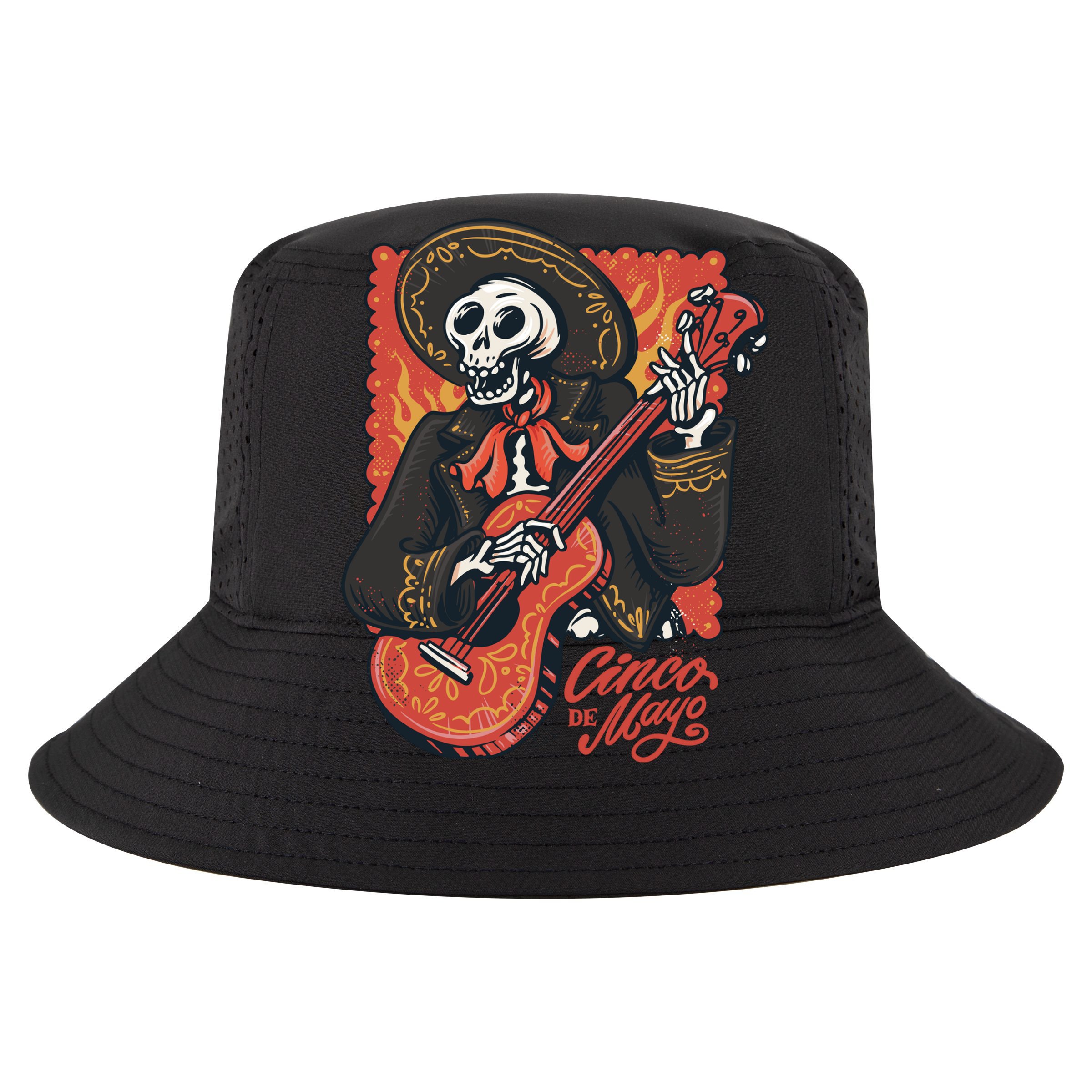 Cinco De Mayo Skeleton Guitar Cooling Performance Crew T-Shirt