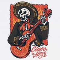 Cinco De Mayo Skeleton Guitar Cooling Performance Crew T-Shirt