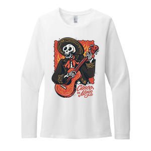 Cinco De Mayo Skeleton Guitar Womens CVC Long Sleeve Shirt