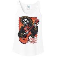 Cinco De Mayo Skeleton Guitar Ladies Essential Tank