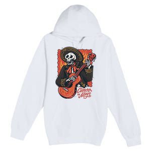 Cinco De Mayo Skeleton Guitar Premium Pullover Hoodie