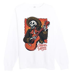 Cinco De Mayo Skeleton Guitar Premium Crewneck Sweatshirt