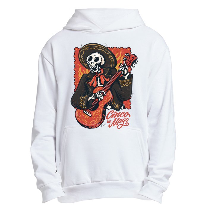 Cinco De Mayo Skeleton Guitar Urban Pullover Hoodie