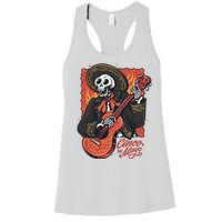 Cinco De Mayo Skeleton Guitar Women's Racerback Tank