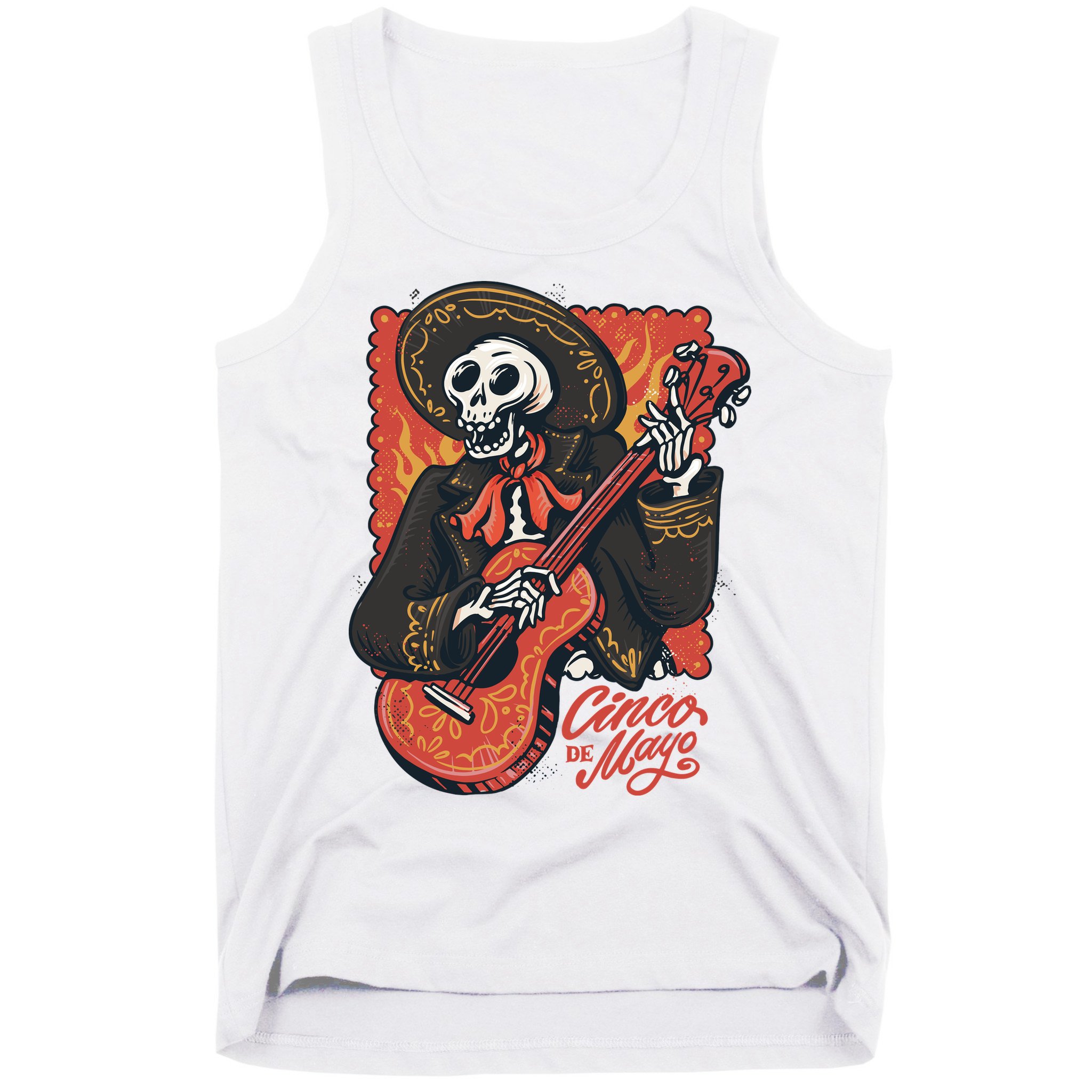 Cinco De Mayo Skeleton Guitar Tank Top