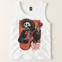 Cinco De Mayo Skeleton Guitar Tank Top